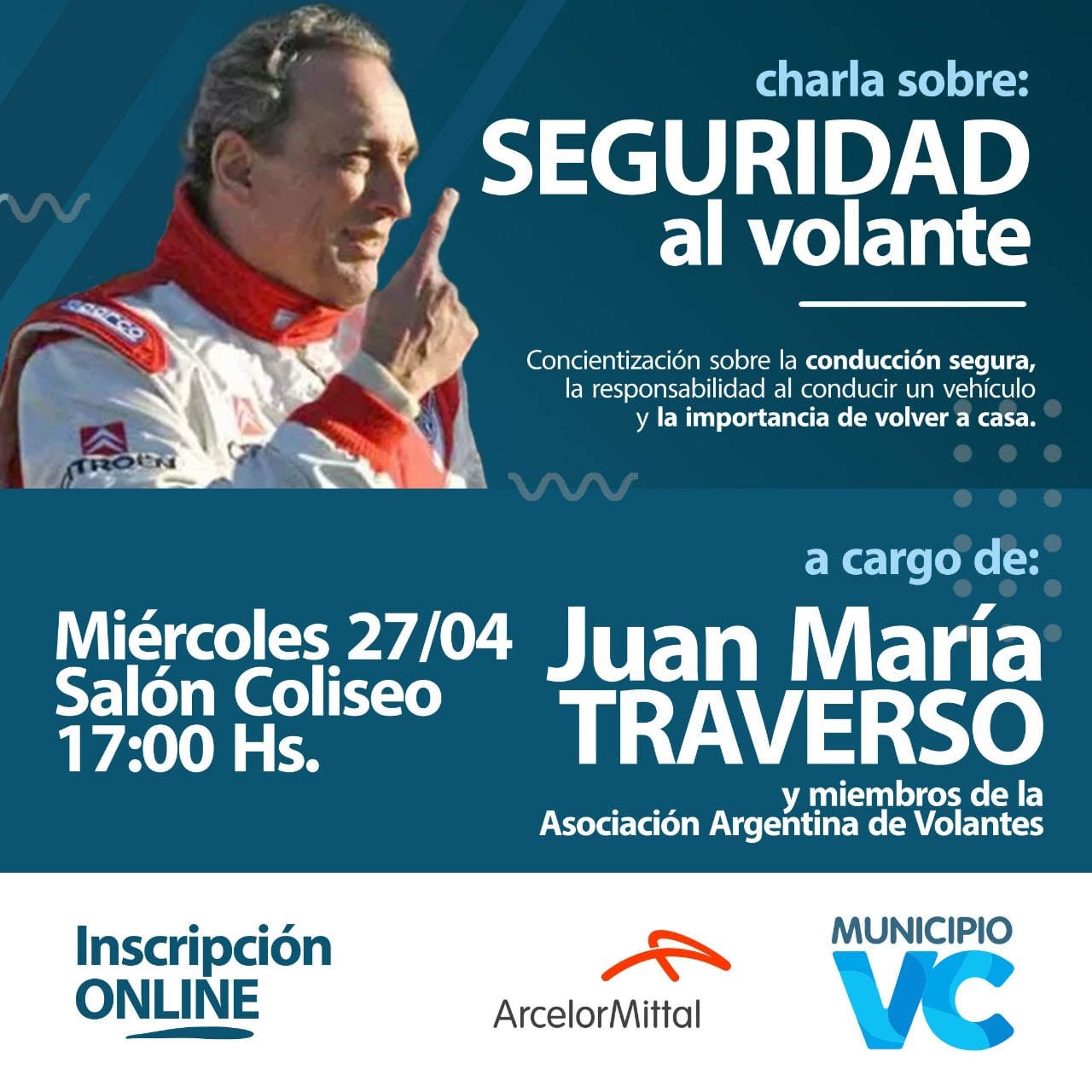 Charla sobre seguridad al volante con Juan María Traverso