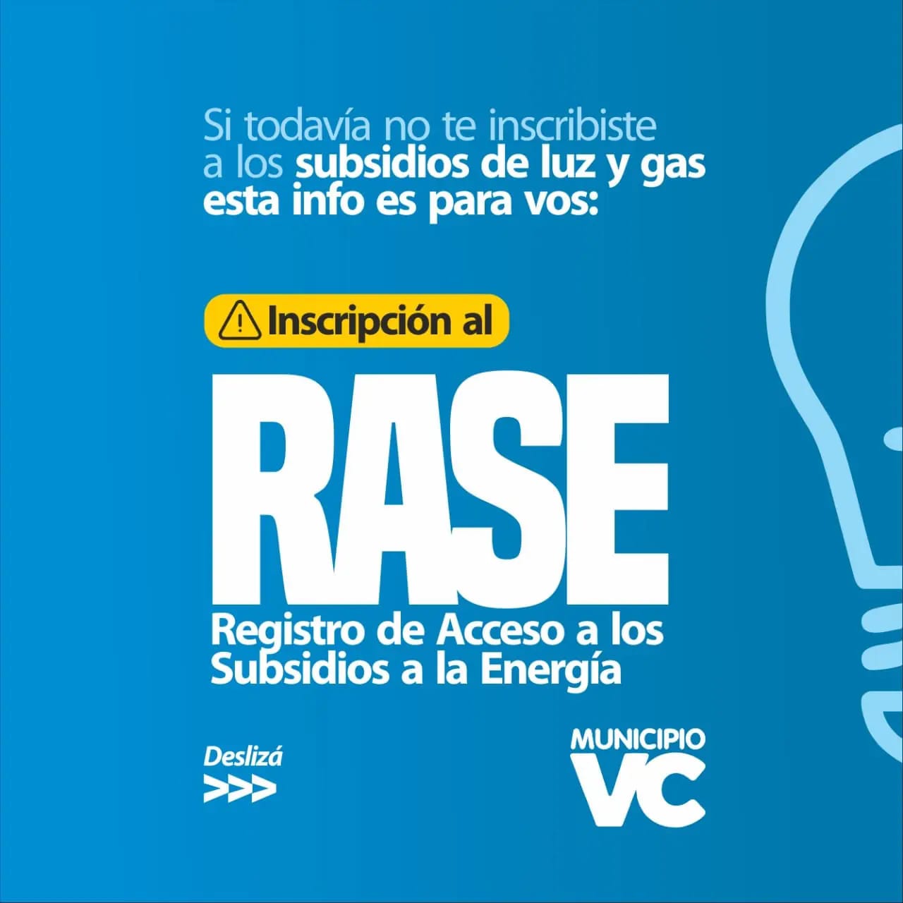Inscripción al REGISTRO DE ACCESO A SUBSIDIOS DE ENERGÍA (RASE) DE LUZ Y GAS.