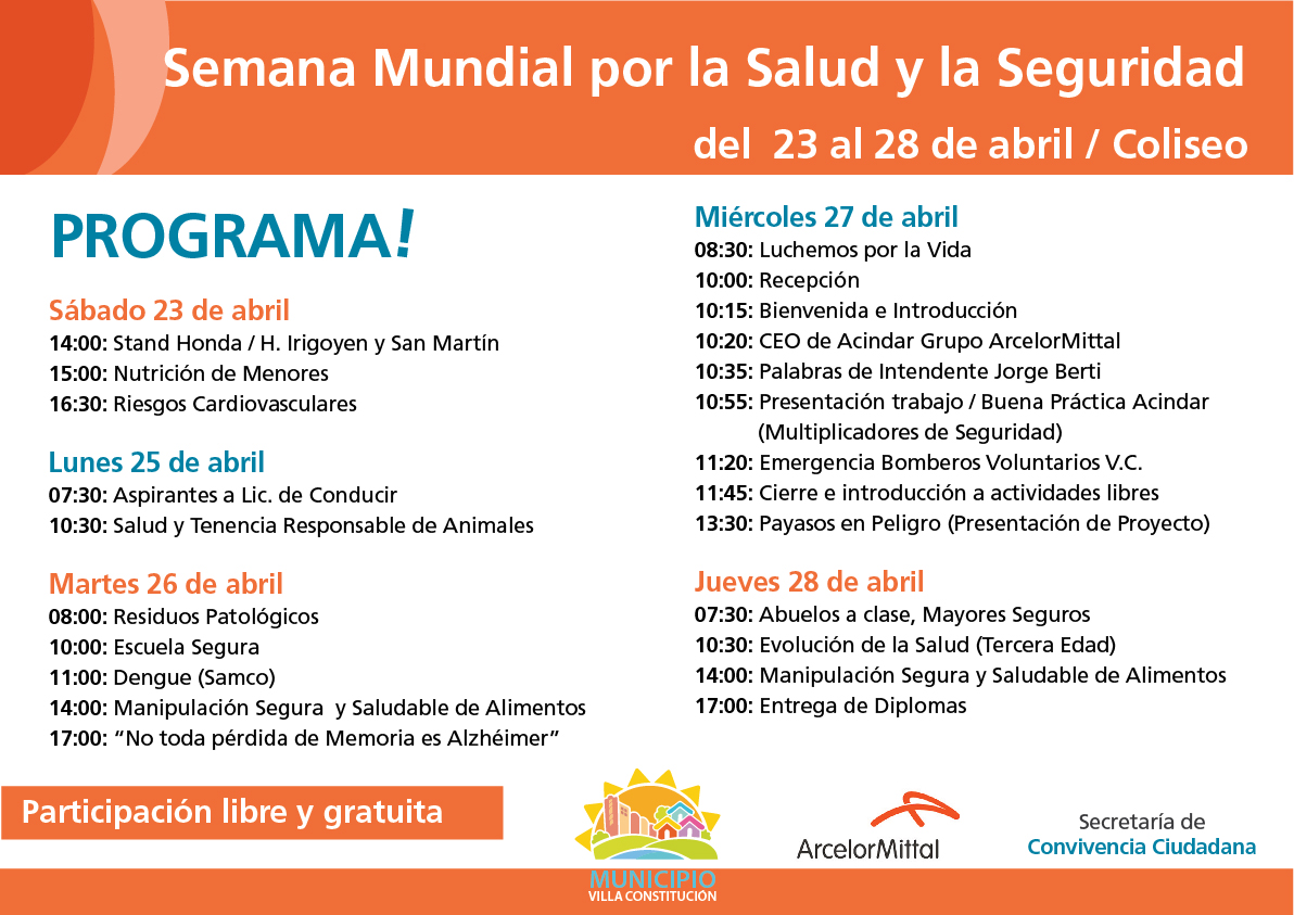 Actividades en la semana de la Salud y Seguridad