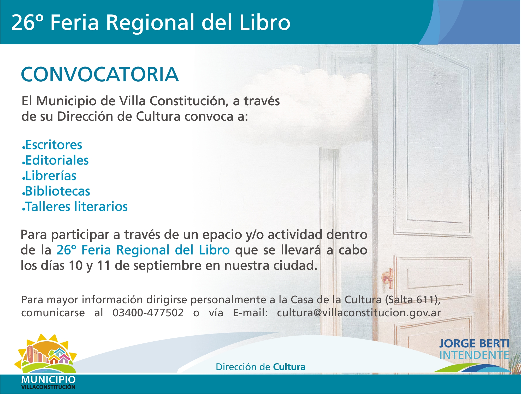 Convocatoria: 26º Feria Regional del Libro