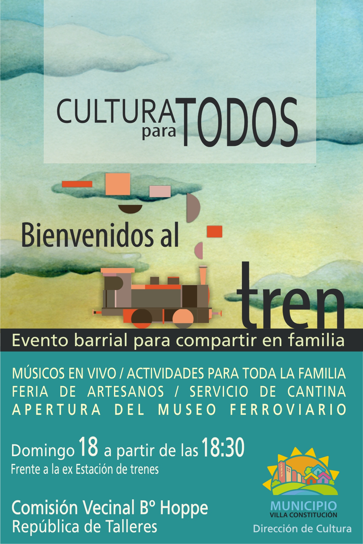 “BIENVENIDOS AL TREN” – CULTURA PARA TODOS en barrio Hoppe