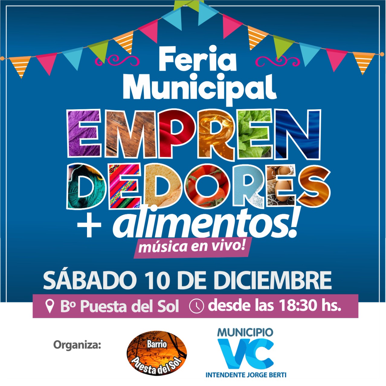 Feria municipal de emprendedores y alimentos | Barrio Puesta del Sol