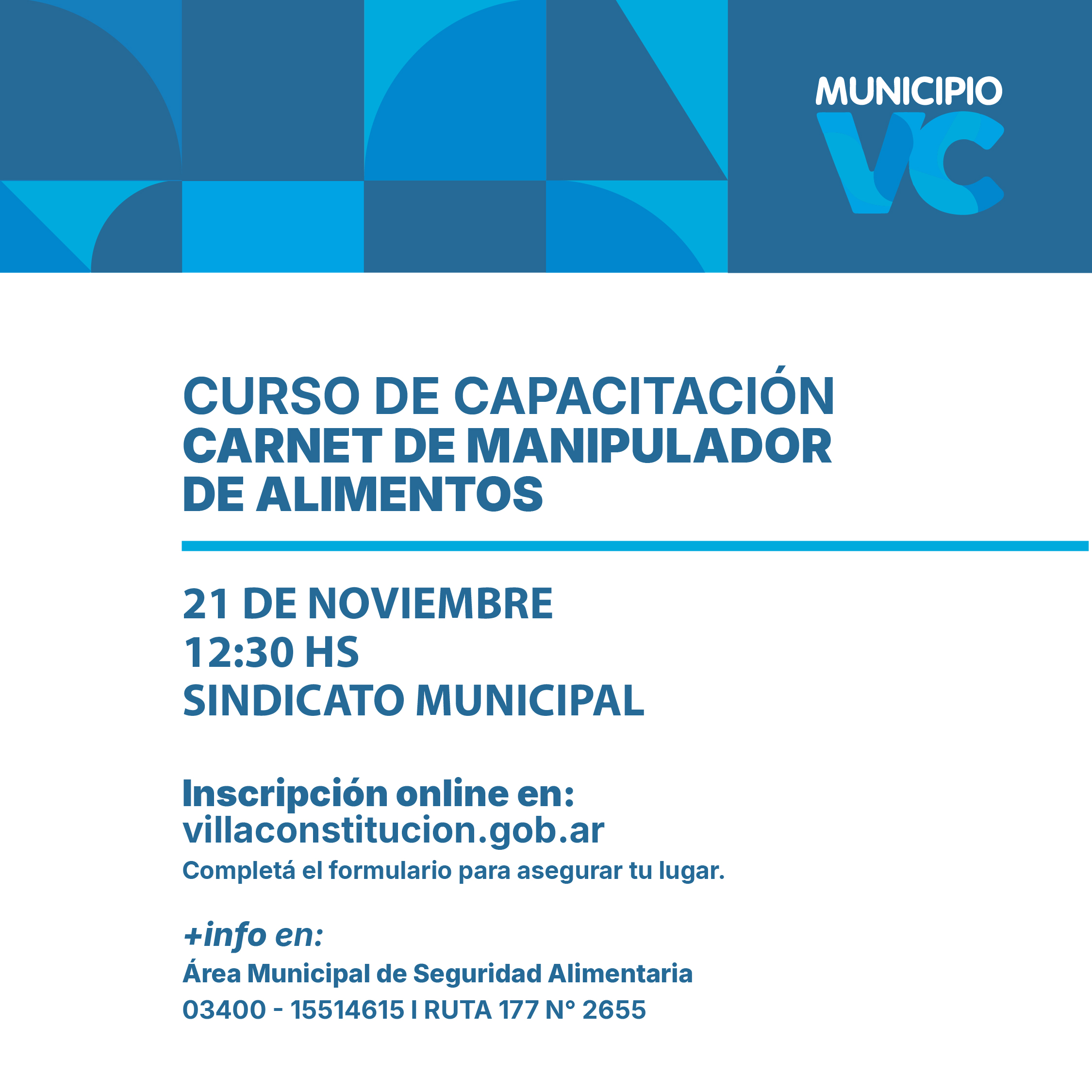 Nuevo curso de Manipulador de alimentos