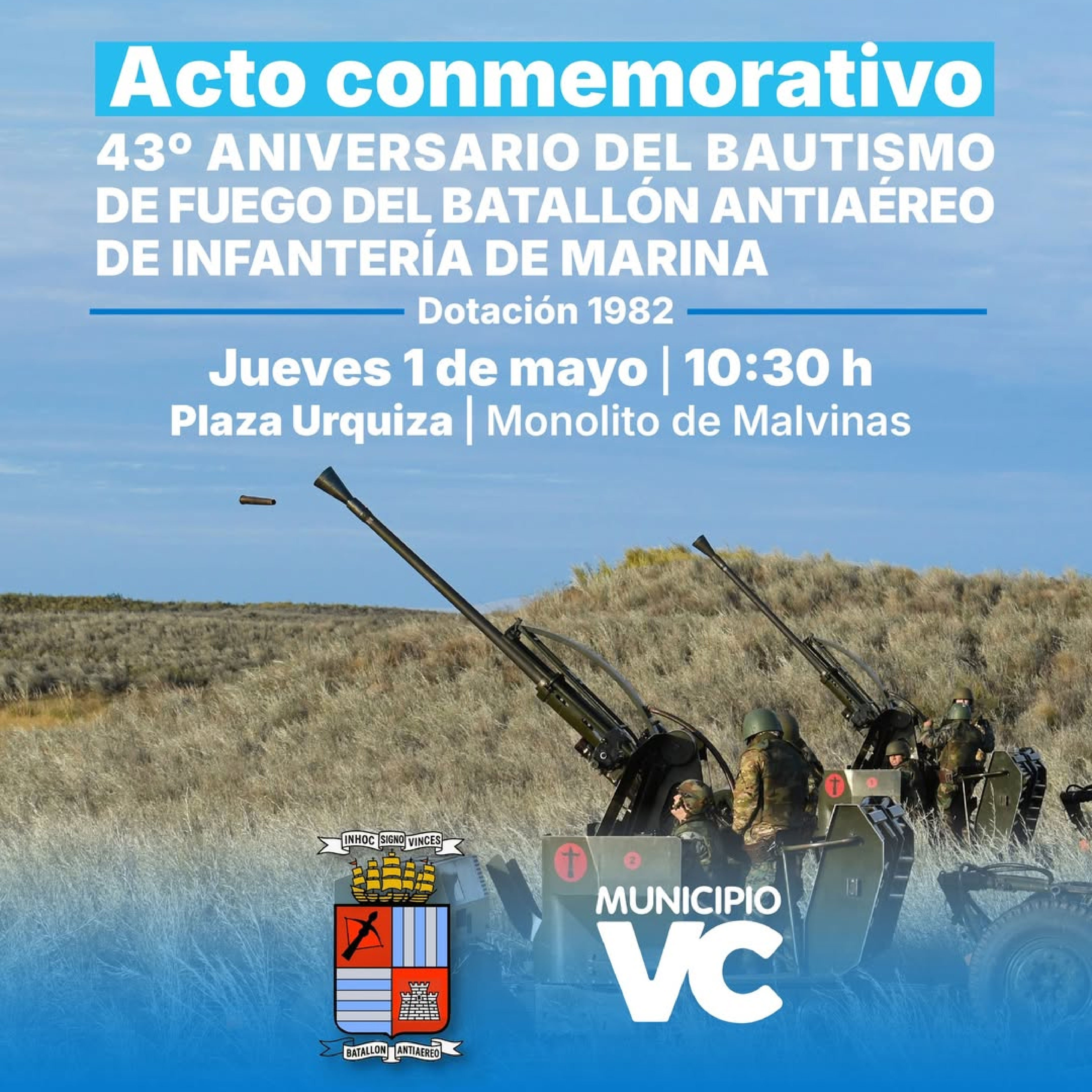 Acto Conmemorativo | 43° Aniversario del Bautismo de FuegoDotación 1982 – Batallón Antiaéreo de infantería de marina