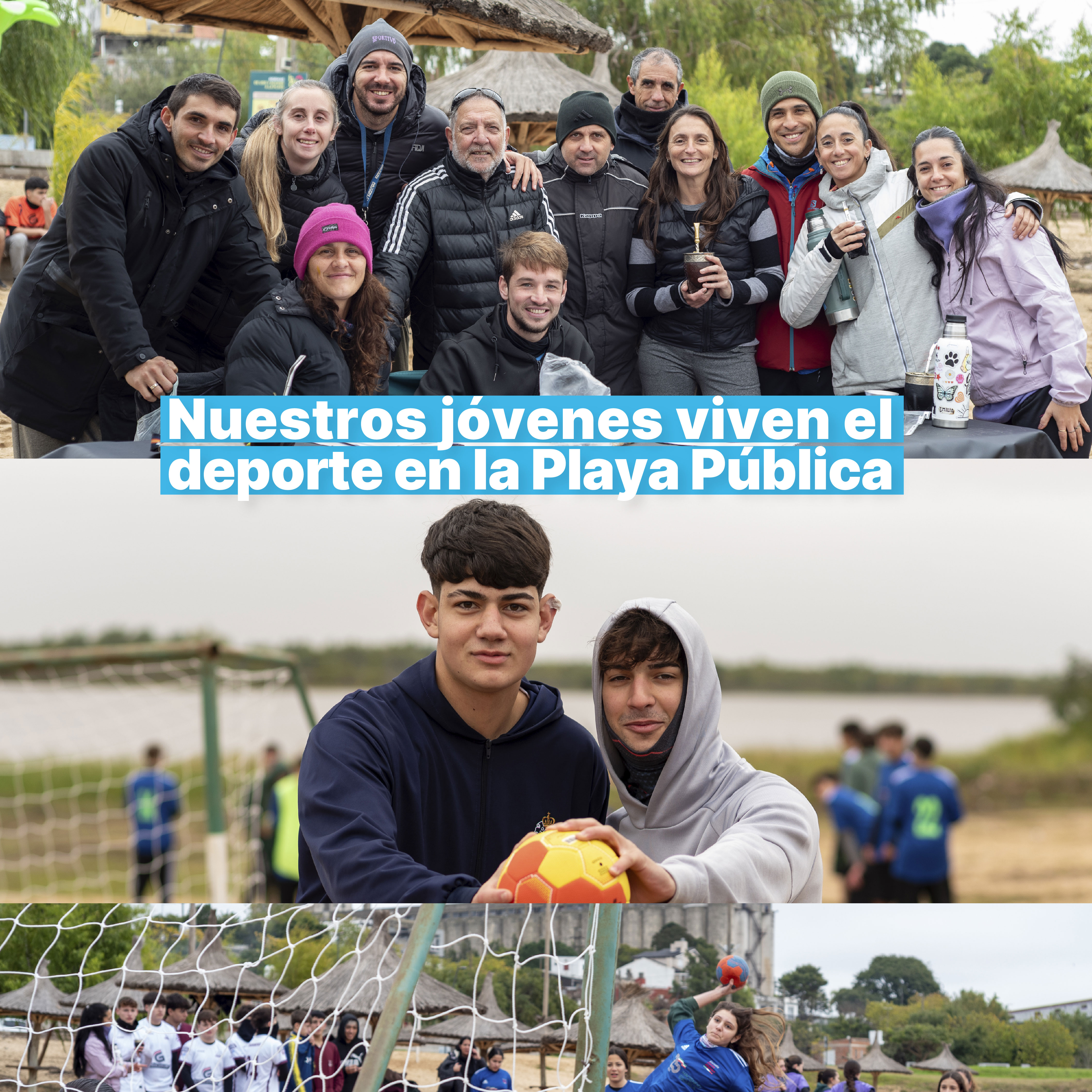 Nuestros jóvenes viven el deporte en la playa publica