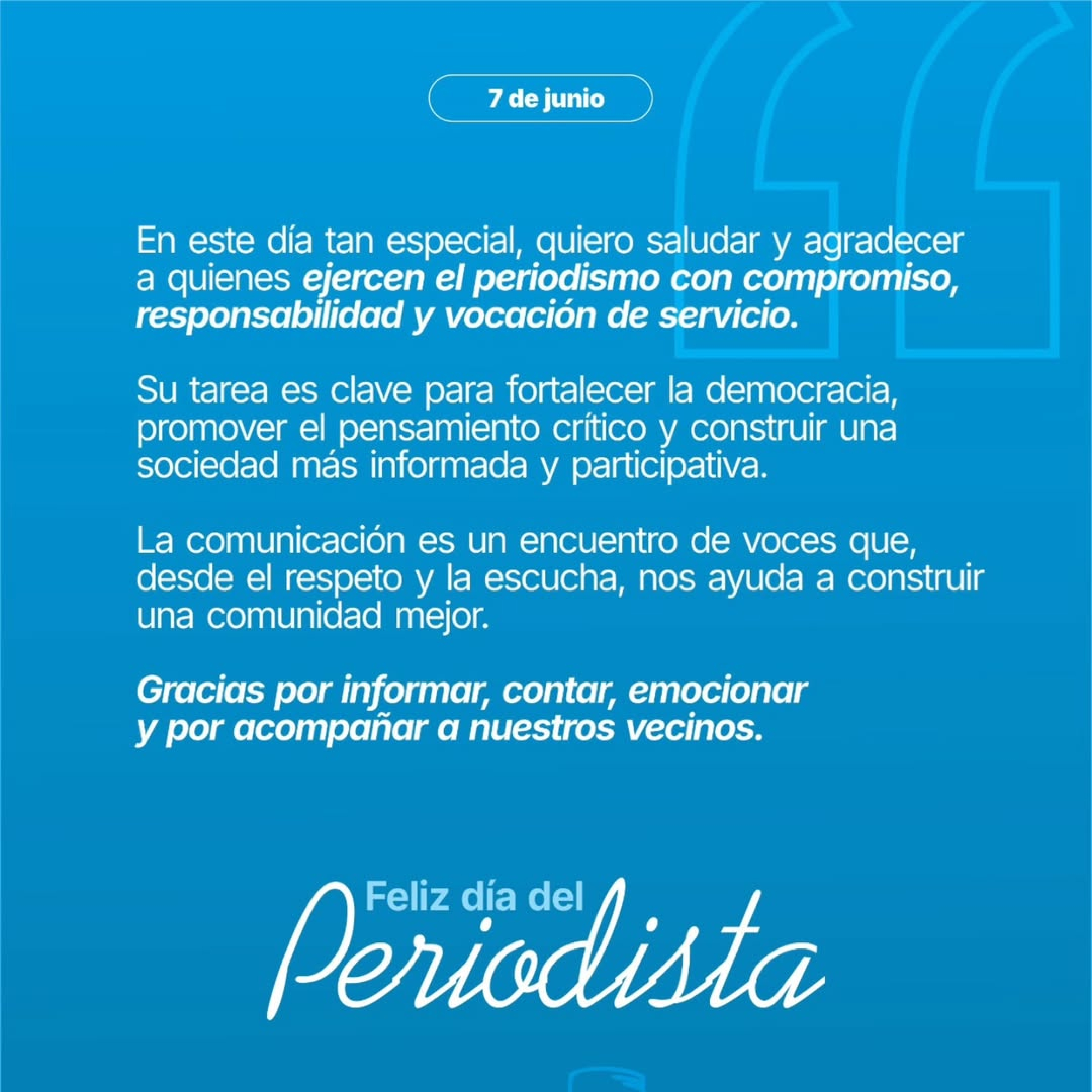 7 de junio – Día del Periodista