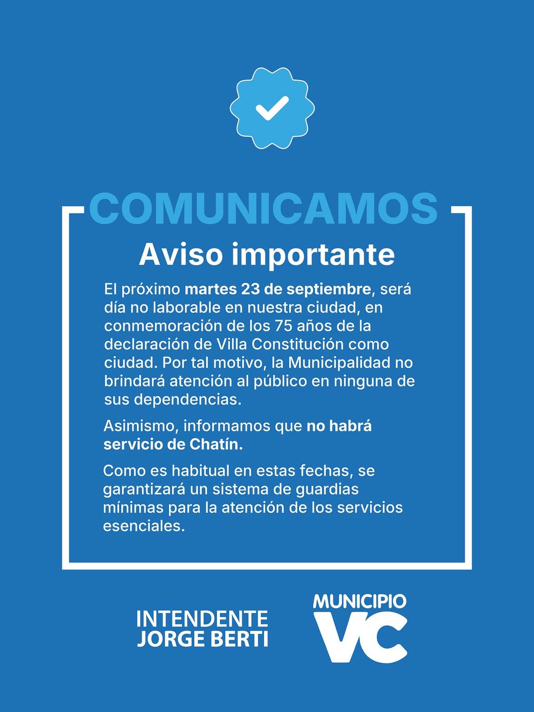 Aviso importante