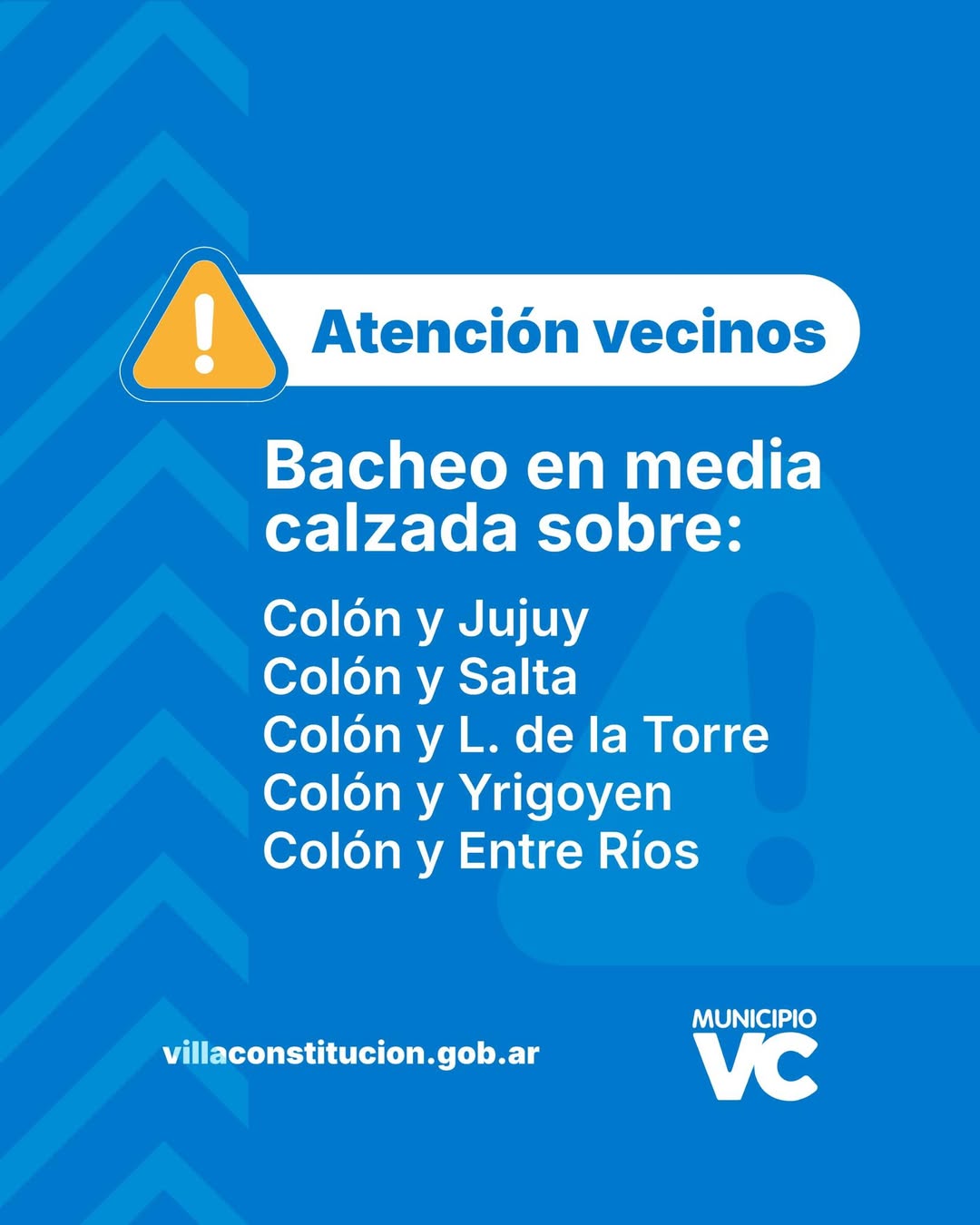 Reducción de calzada por trabajos de bacheo