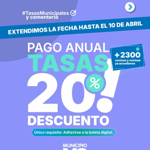Villa Constitución: única prórroga para acceder al 20% de descuento en Tasas Municipales