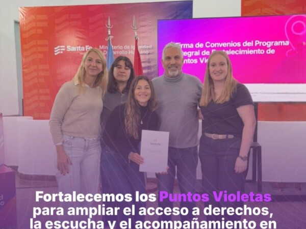 Fortalecimiento de políticas de género: firma de convenios del Programa Puntos Violetas