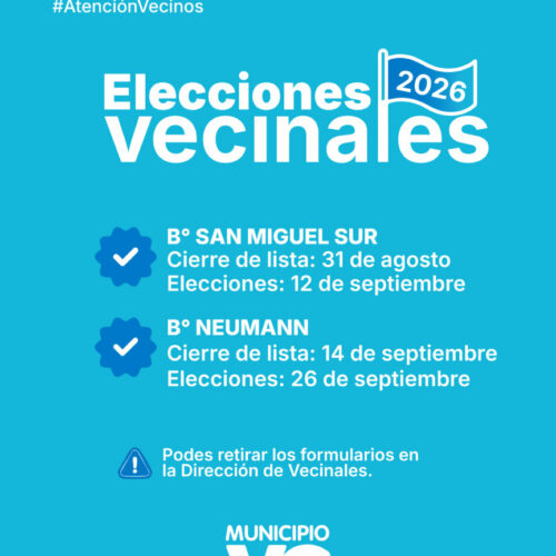 Elecciones Vecinales 2026 | Septiembre