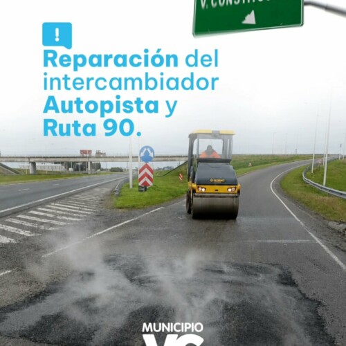 Reparación del intercambiador Autopista y Ruta 90