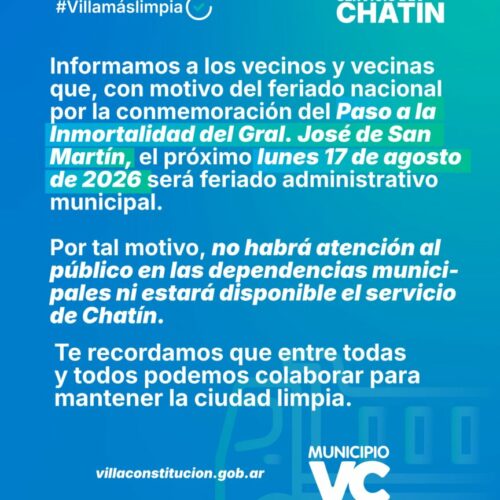 Feriado nacional: información sobre los servicios municipales
