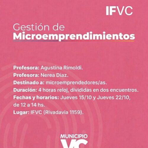 El IFVC ofrece una capacitación en Gestión de Microemprendimientos