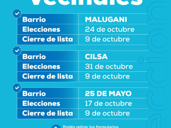 Elecciones Vecinales 2026 | Octubre